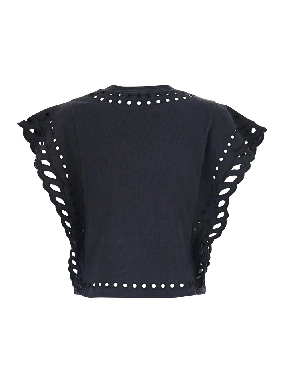 Marant etoile T-Shirt Nera 'Odyle-GC' con Scollo Rotondo e Maniche Corte in Cotone Donna, view 2