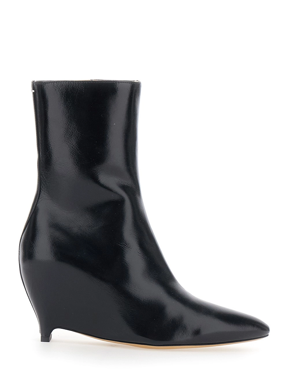 Maison Margiela Stivaletto con tacco e applicazioni in pelle, Nero, Donna