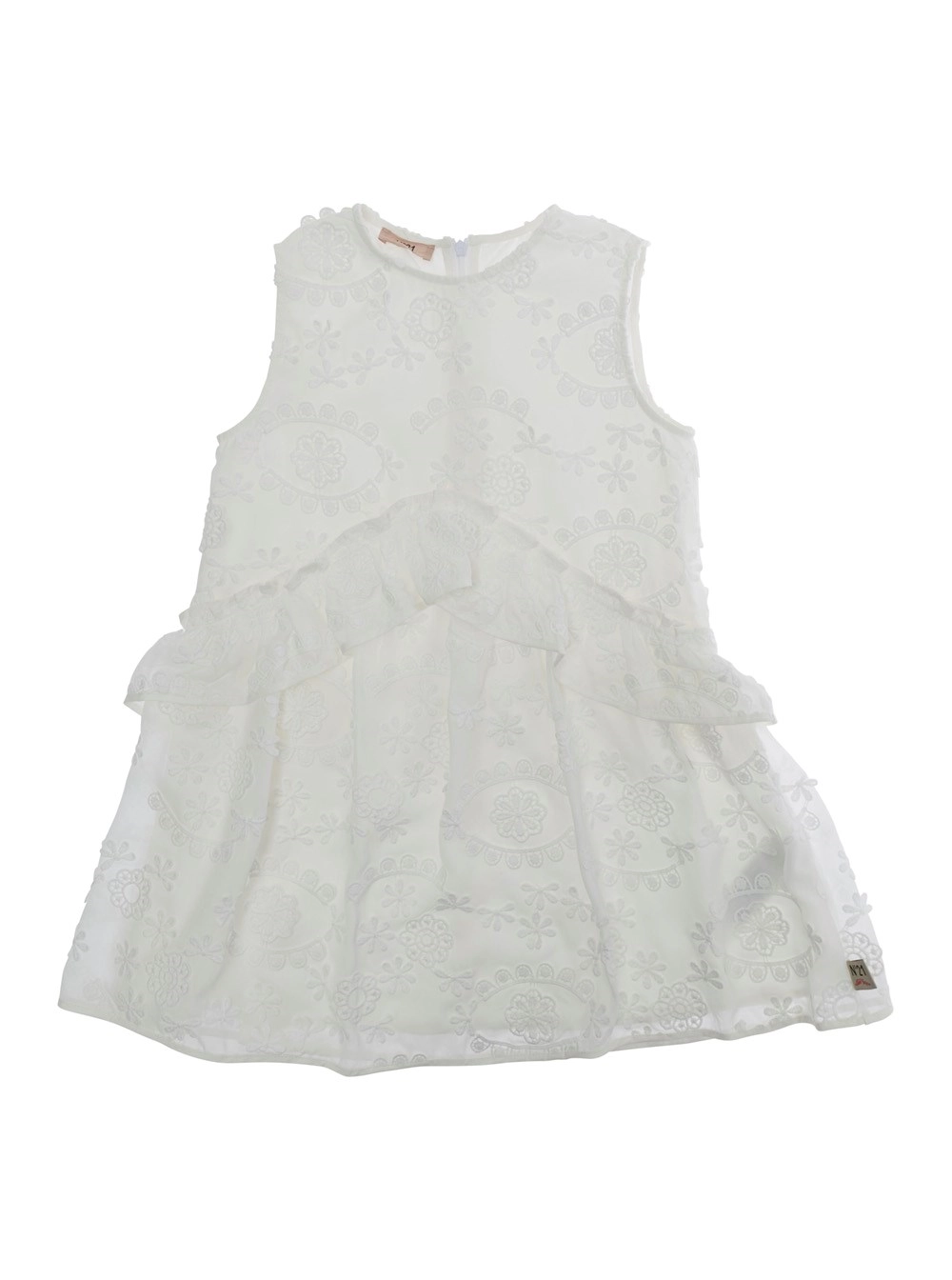 N°21 kids Abito 'N2109QN0475N21D153F0N100' Bianco con Dettagli Eleganti in Poliestere Bambina
