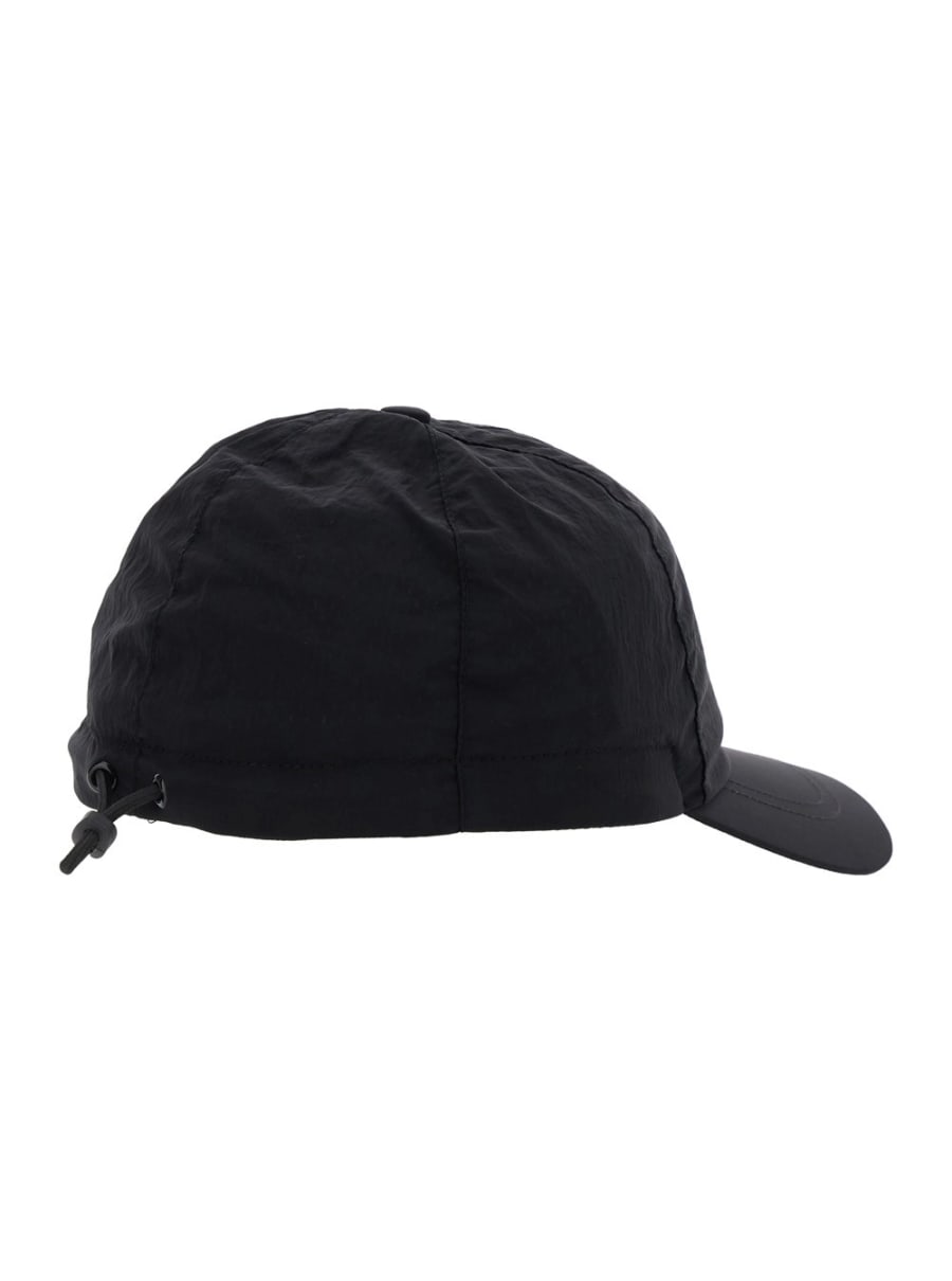 Stone island kids Cappello da Baseball con Patch Logo Tono su Tono in Nylon Nero Bambino, view 2