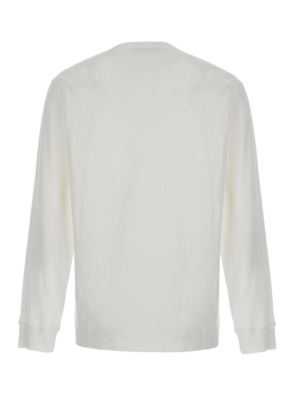 Stone Island Tshirt girocollo con patch logo sul fronte in cotone bianca uomo, view 2
