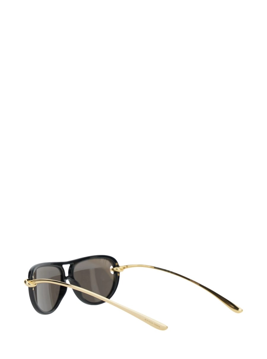 Bottega Veneta Occhiali da Sole con Aste con Motivo Cut-Out e Dettaglio Knot sulle Aste in Acetato Neri Donna, view 2