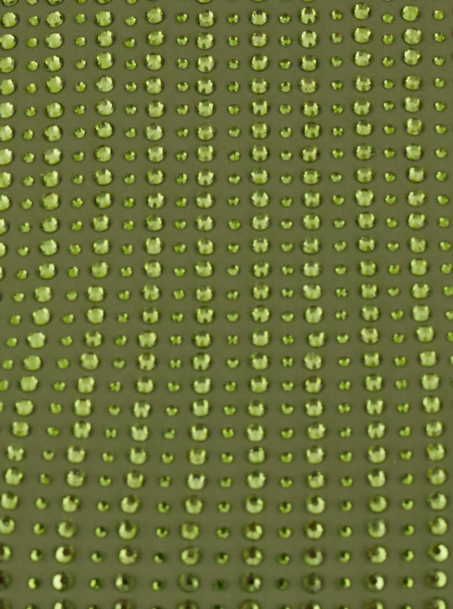 Venuja Costume Intero Sgambato con Scollo Vogatore e Decorazione a Righe con Paillettes in Tessuto Tecnico Stretch Verde Donna, view 3