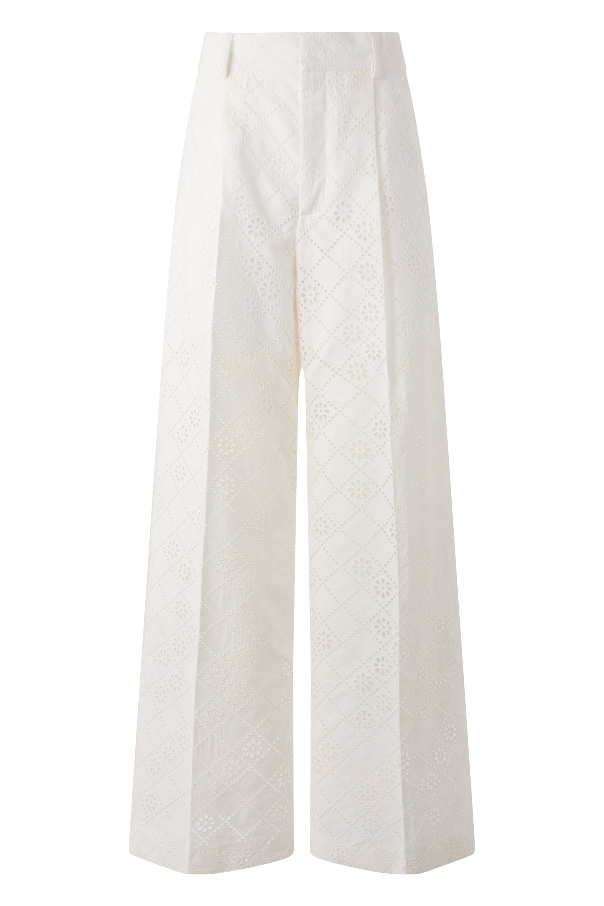Alberta Ferretti Pantaloni Eyelet in Misto Cotone