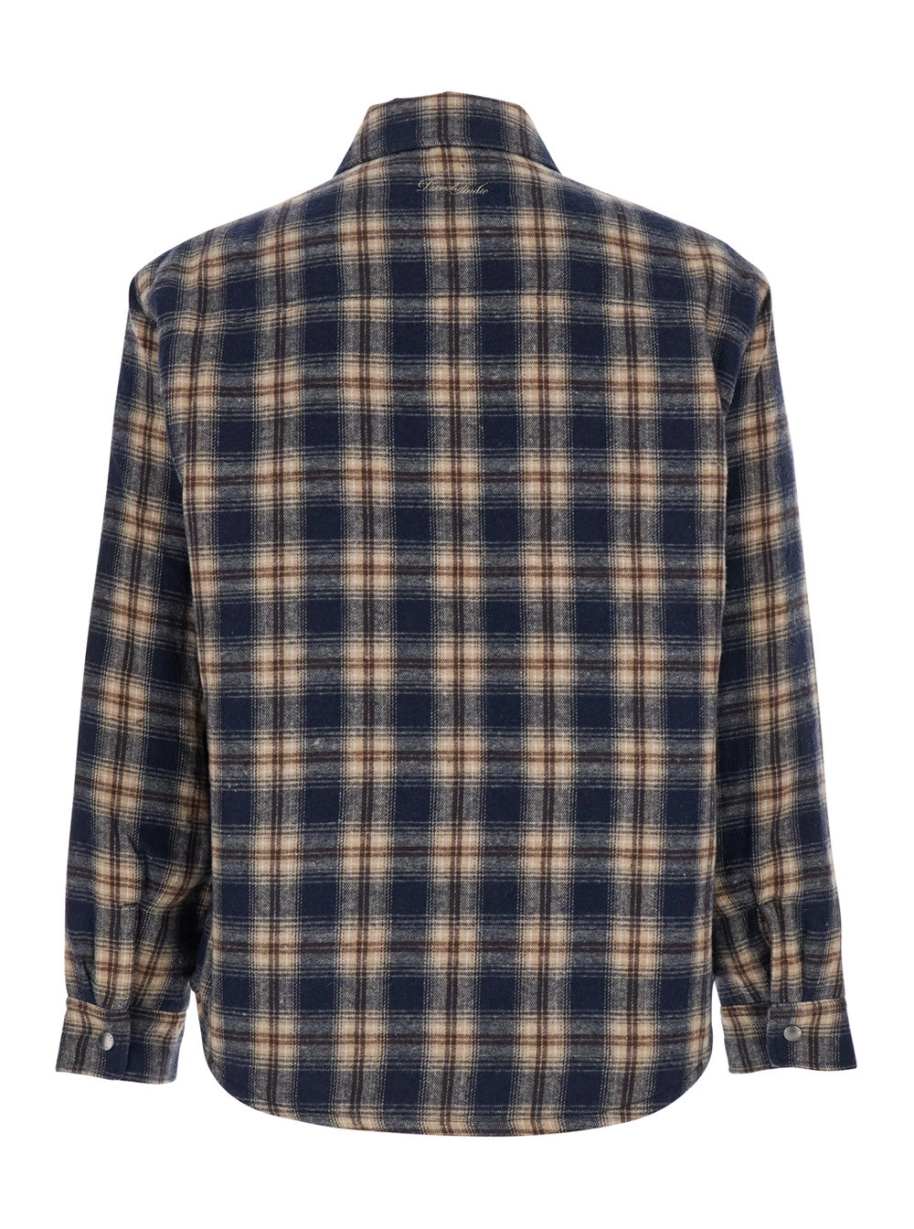 Dunst Camicia con Motivo a Quadri e Patch Logo sul Fronte in Flanella Multicolor Uomo, view 2