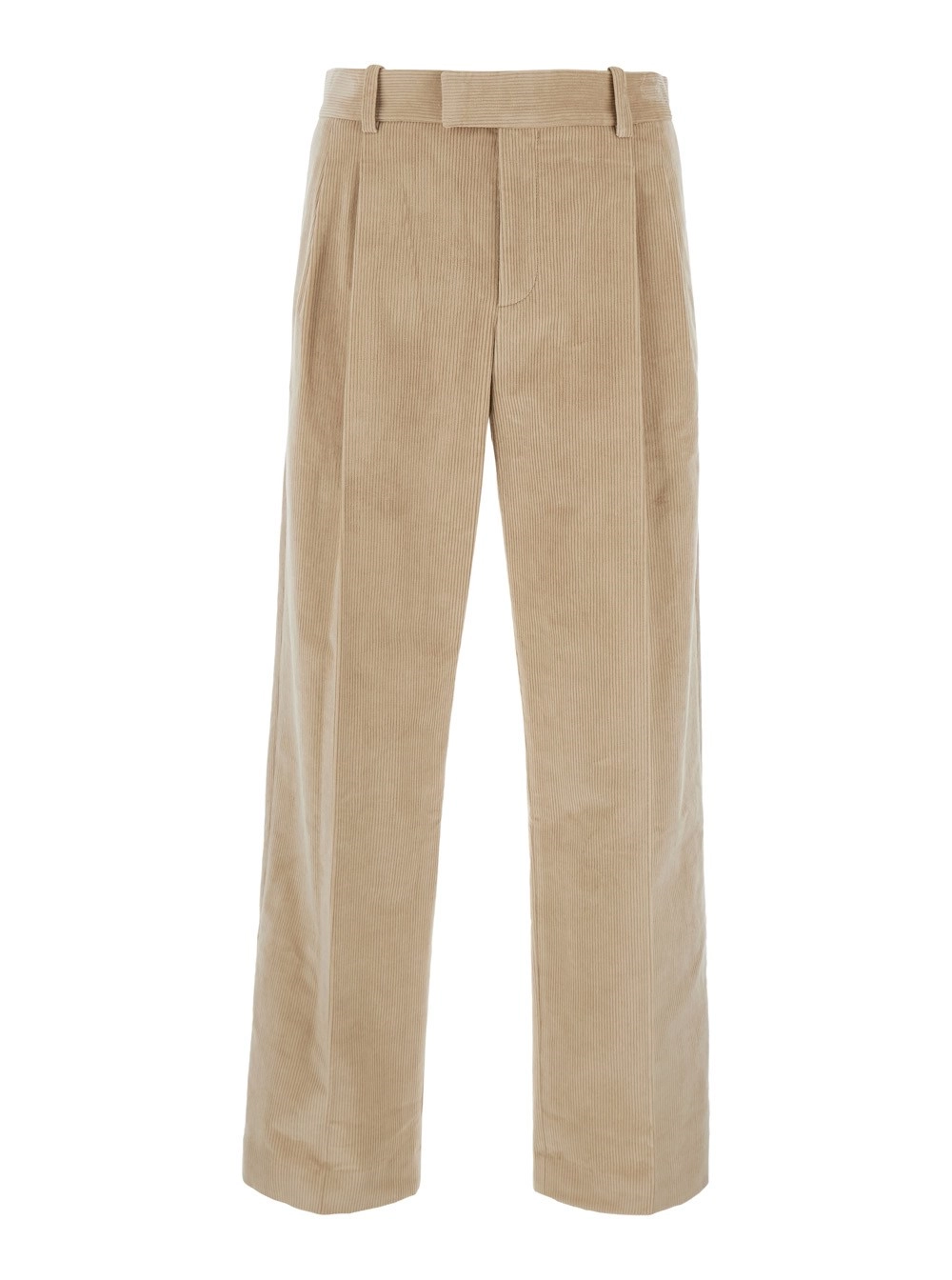 Drôle de monsieur Pantaloni con passanti per cintura in velluto a coste beige uomo