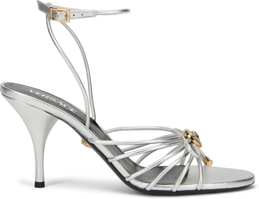 Versace Sandali Opera Bow metallizzati