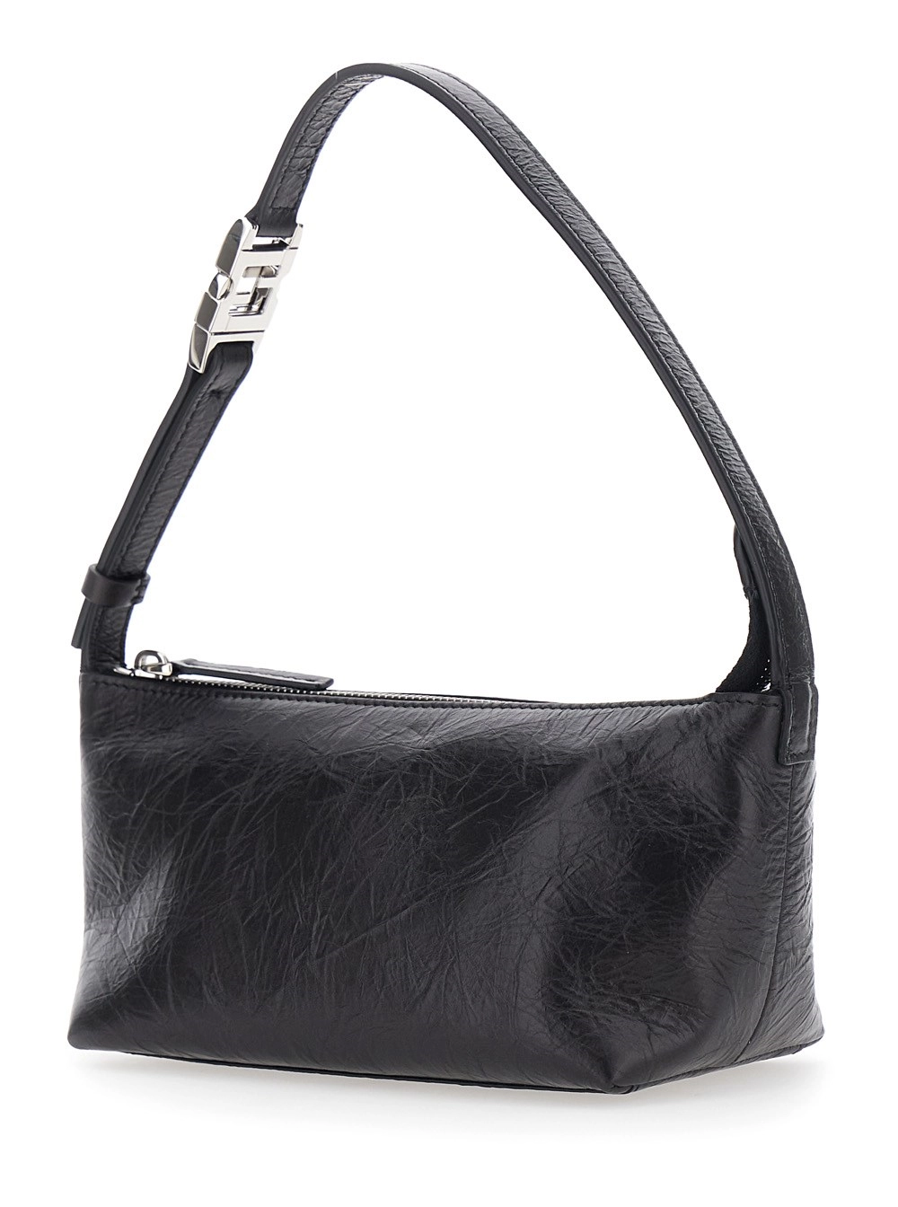 Fendi Borsa Mini 'Vanity' con tracolla regolabile in pelle nera donna, view 2
