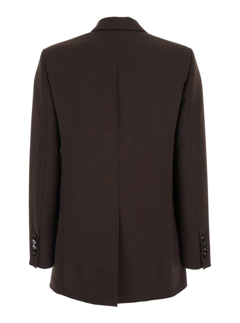 Leplain Giacca Doppiopetto con Revers a Lancia in Misto Lana Marrone Donna, view 2