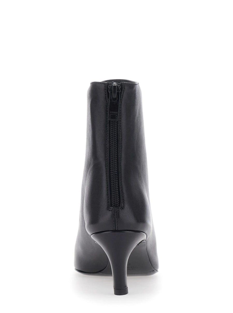 Toteme Stivaletti a Punta con Chiusura con Zip sul Retro e Tacco Alto a Spillo in Pelle Neri Donna, view 4