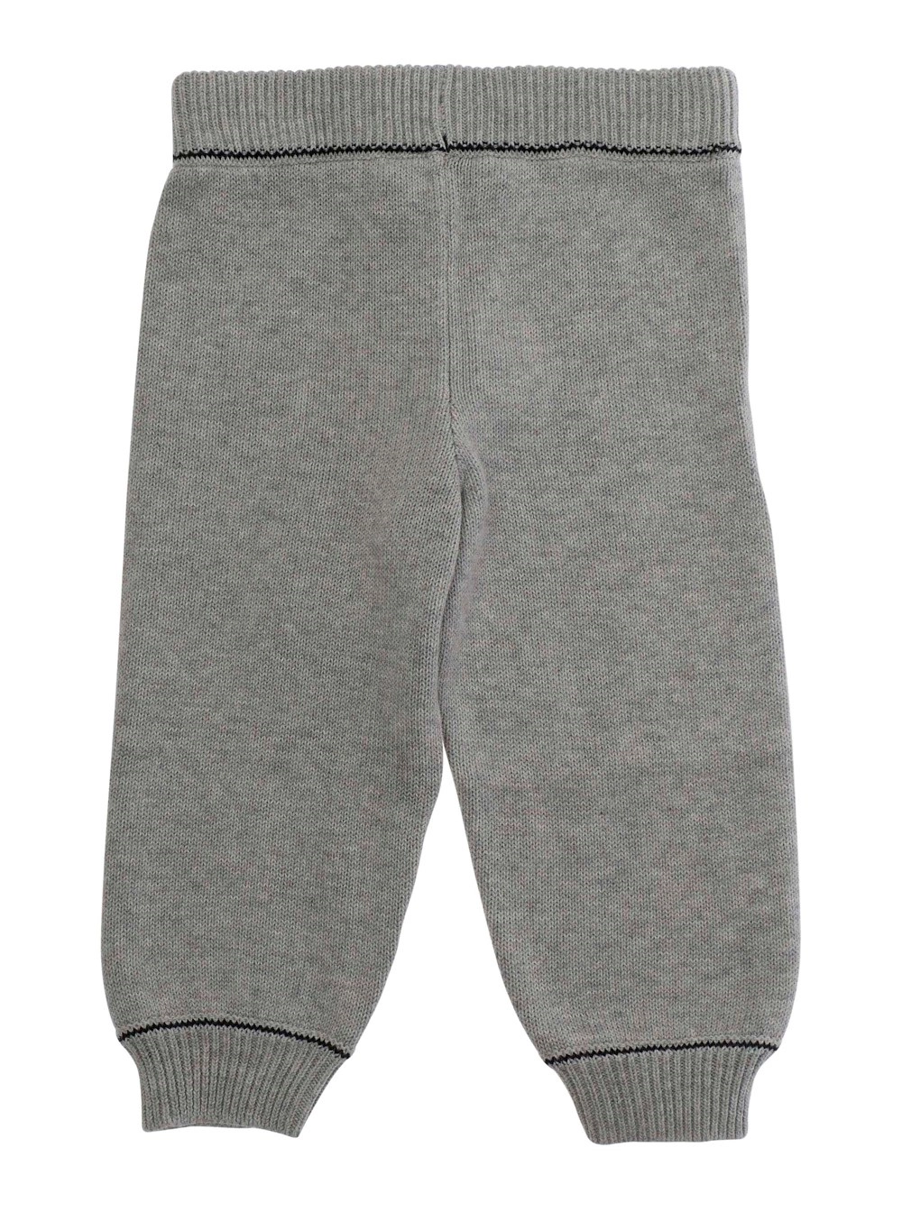 Marni kids Pantalone con Vita e Orlo a Coste e Ricamo Logo Lettering sul Fronte in Cotone Grigio Baby, view 2