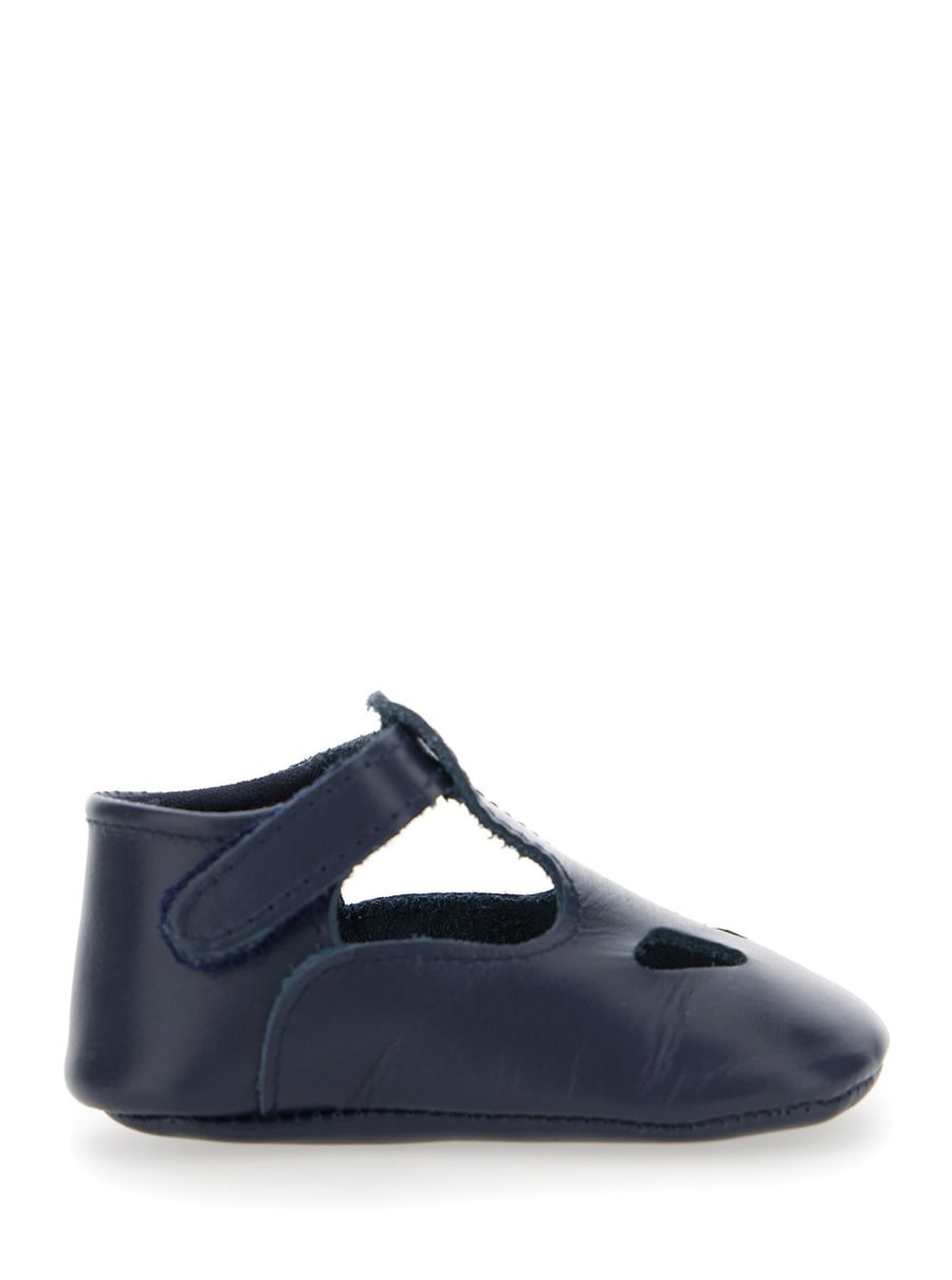 Il gufo kids Ballerine con Cut-Out sul Fronte e Chiusura con Strappo in Pelle Blu Baby