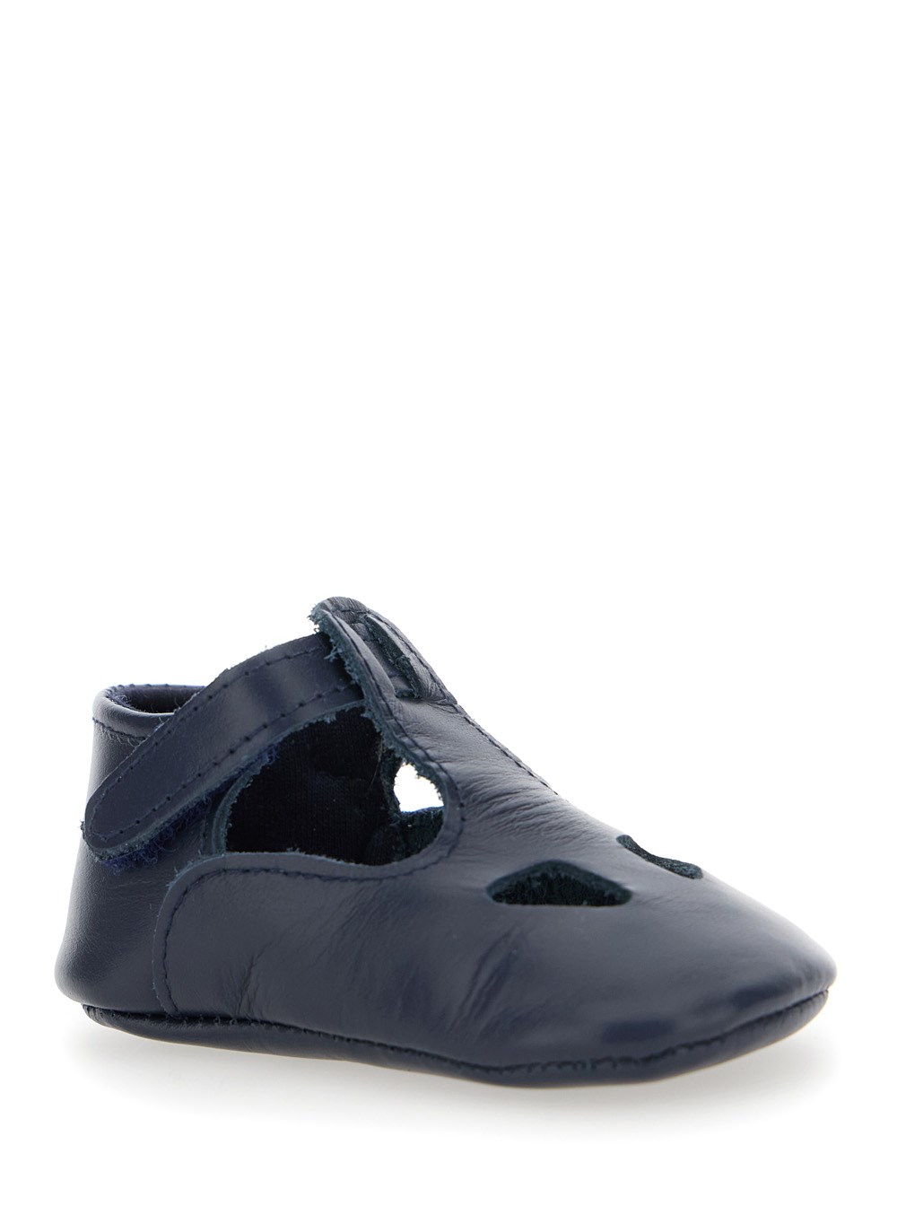 Il gufo kids Ballerine con Cut-Out sul Fronte e Chiusura con Strappo in Pelle Blu Baby, view 2
