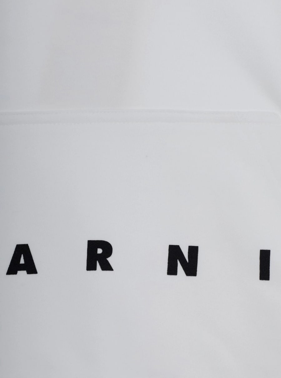 Marni kids Felpa con tasca a marsupio e logo lettering sul fronte in Cotone Bianca bambino, view 3