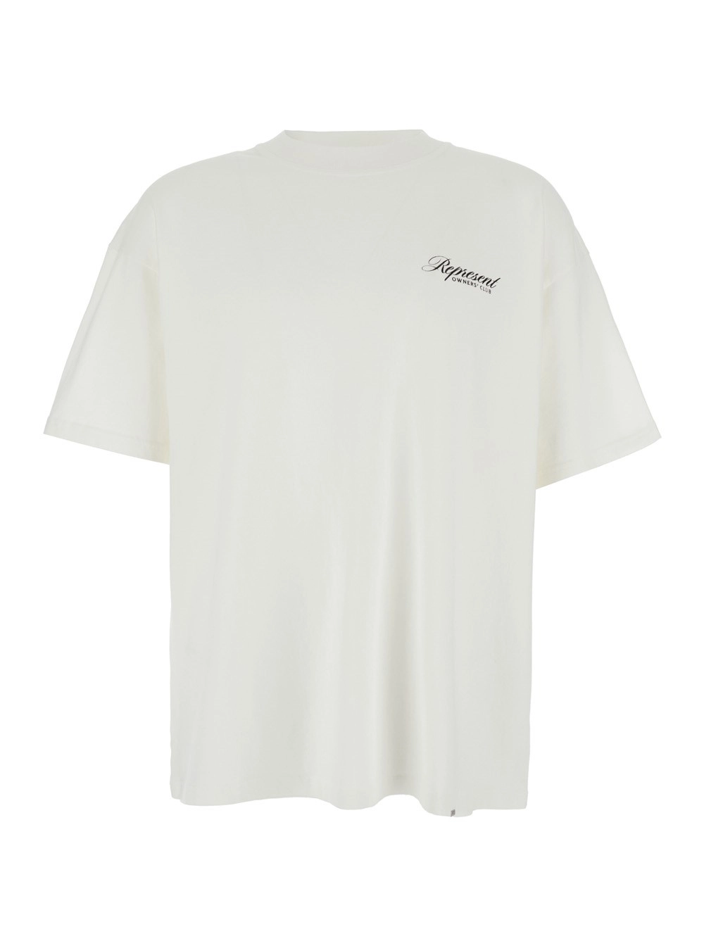 Represent T-Shirt 'Owners Club' Girocollo con Stampa Fronte e Retro in Cotone Bianco Uomo