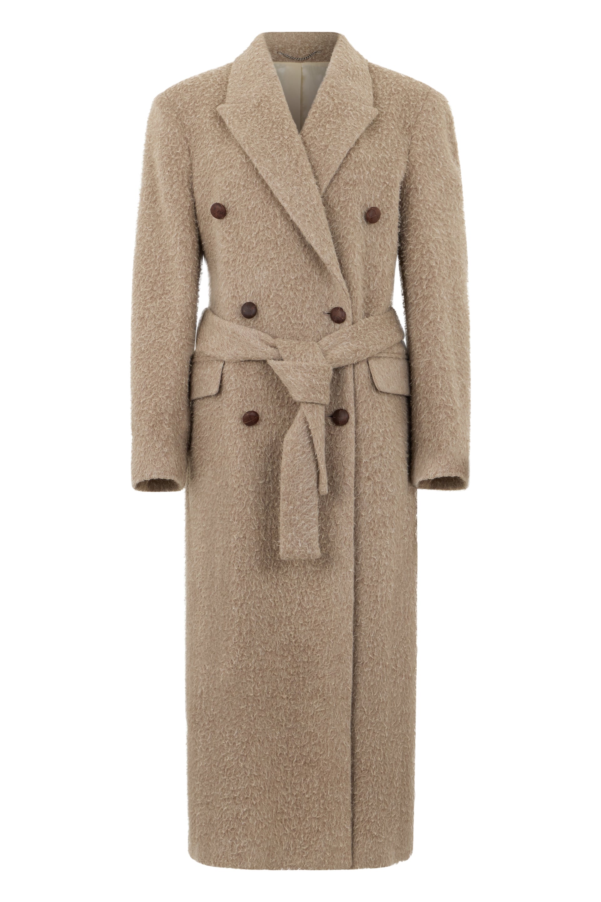 Golden Goose Cappotto doppiopetto con cintura in lana vergine