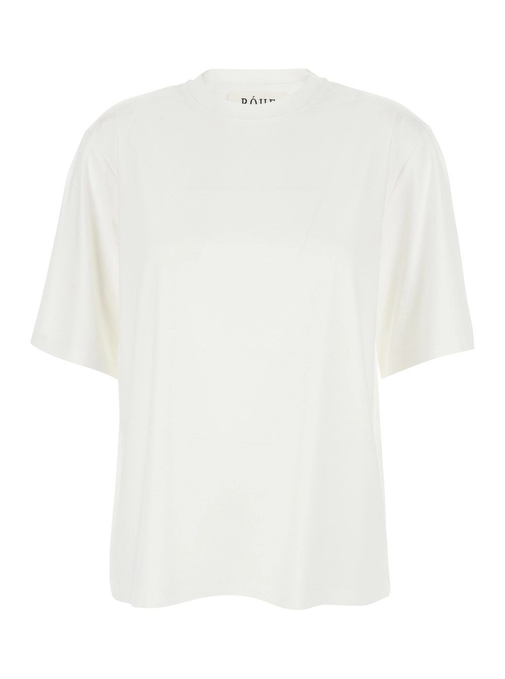 Rohe T-Shirt Oversize Girocollo in Misto Cotone Bianca Donna