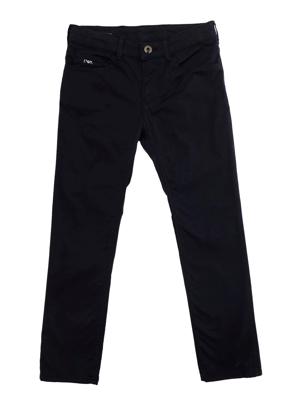 Emporio armani kids Pantaloni con Patch Logo su Fronte e Retro in Cotone Neri Bambino