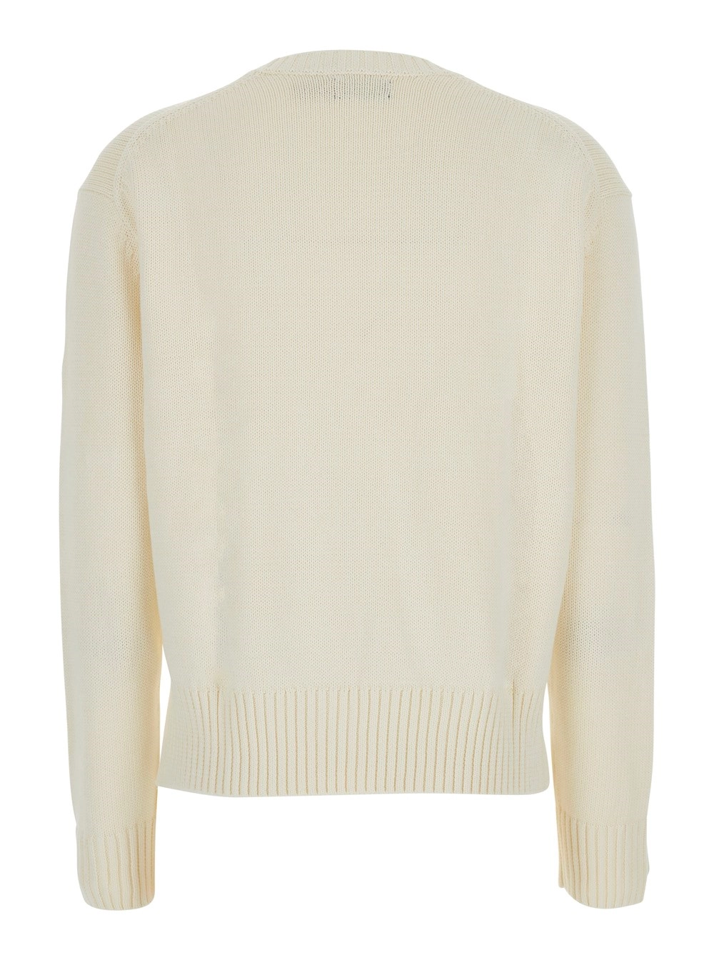 Polo Ralph Lauren Maglia con Maniche Lunghe e Collo Rotondo in Cotone Bianca Donna, view 2