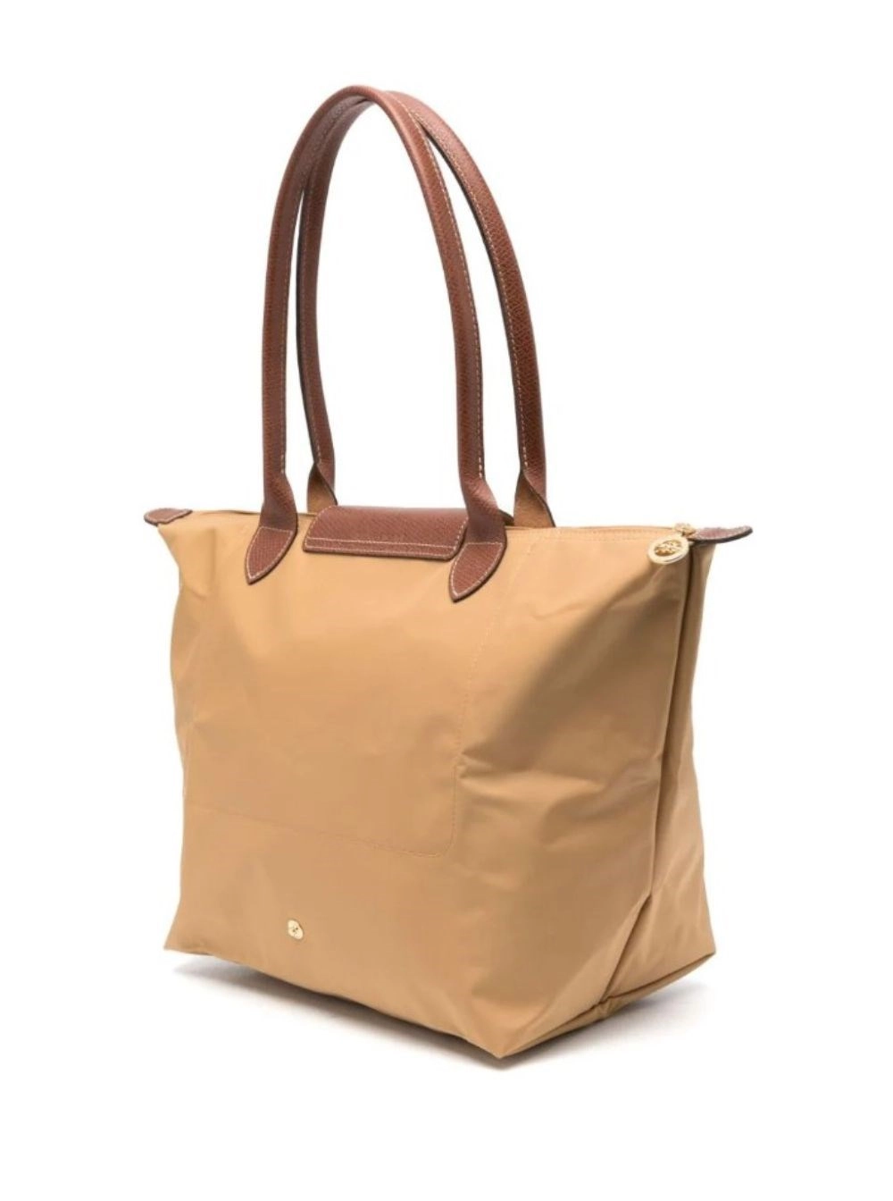 Longchamp Borsa a Spalla 'Le Pliage Original' con Logo Impresso in Tela Riciclata Beige Donna, view 2
