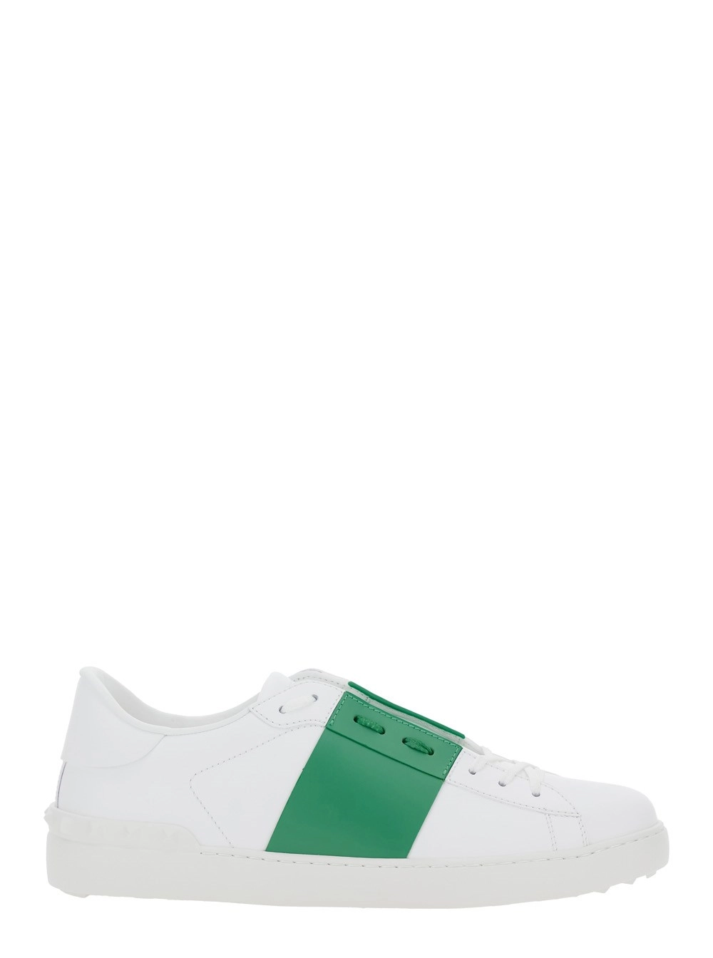 Valentino Garavani Sneakers 'Open' con Dettaglio a Contrasto Laterale in in Pelle Bianche Uomo