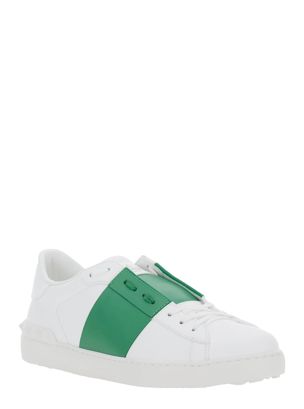 Valentino Garavani Sneakers 'Open' con Dettaglio a Contrasto Laterale in in Pelle Bianche Uomo, view 2