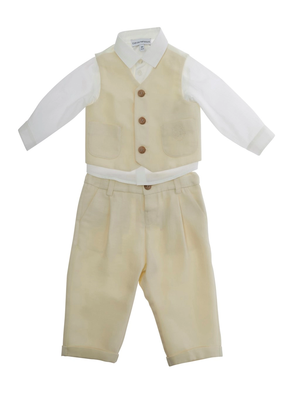 Emporio armani kids Completo con camcietta e pantaloni con logo ricamato in Cotone e viscosa Bianco baby