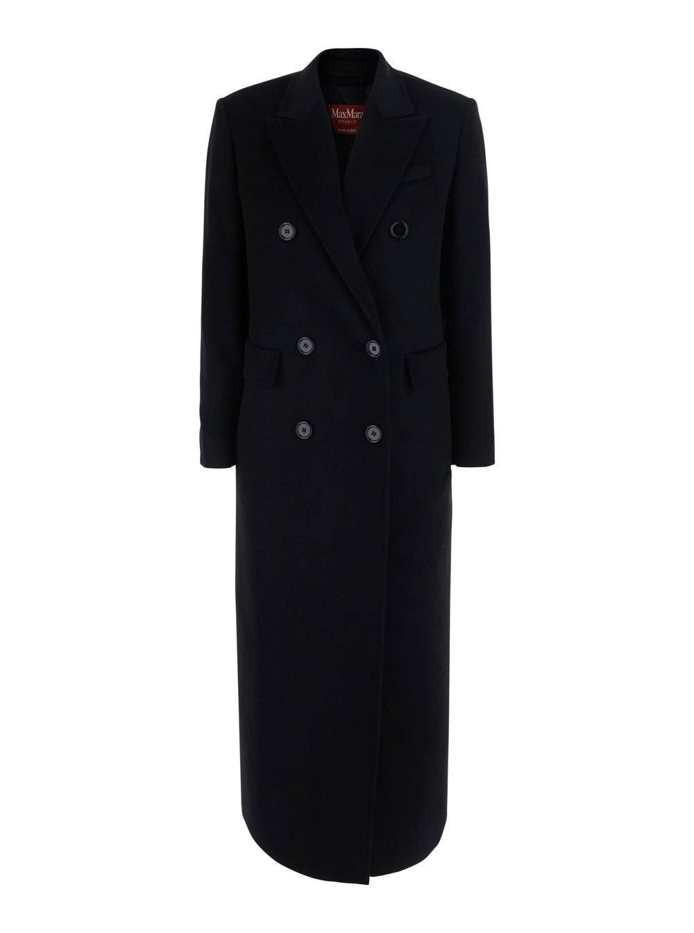Max Mara Studio Cappotto doppiopetto 'EFFIGE' con revers ampi in lana nero per donna
