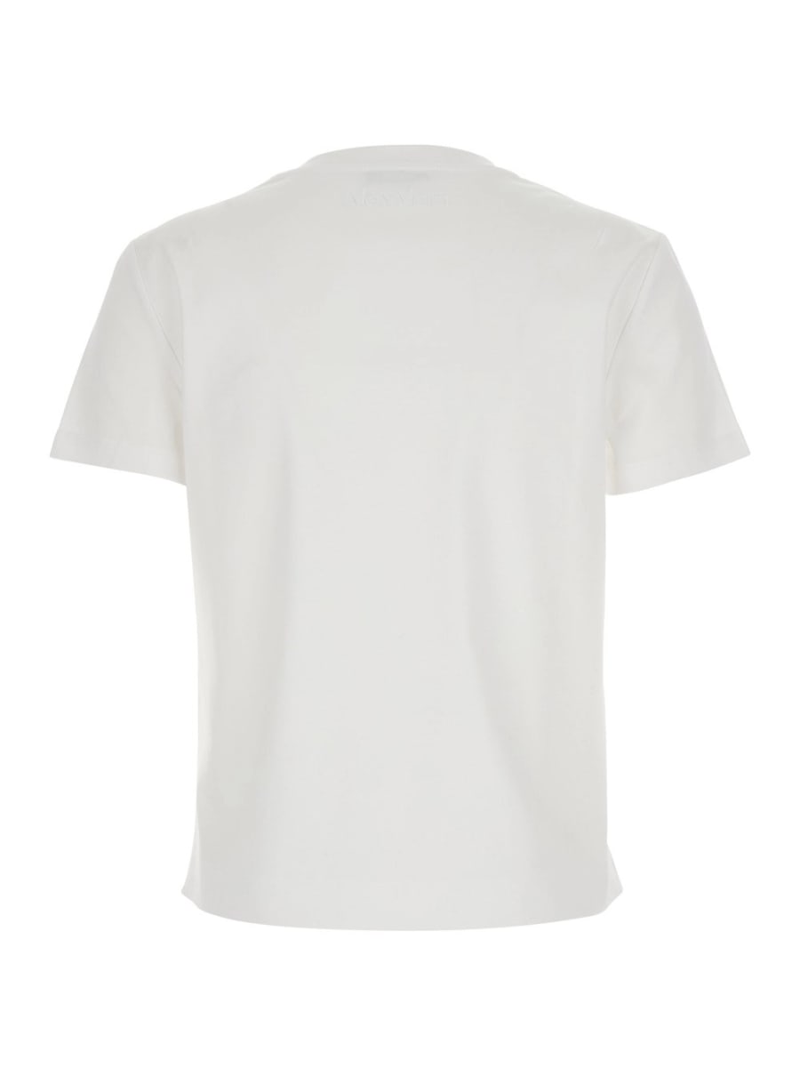 Max Mara Pure T-Shirt 'Donata' con Logo Ricamato sul Retro in Cotone Bianco Donna, view 2