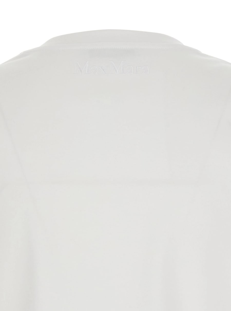 Max Mara Pure T-Shirt 'Donata' con Logo Ricamato sul Retro in Cotone Bianco Donna, view 3
