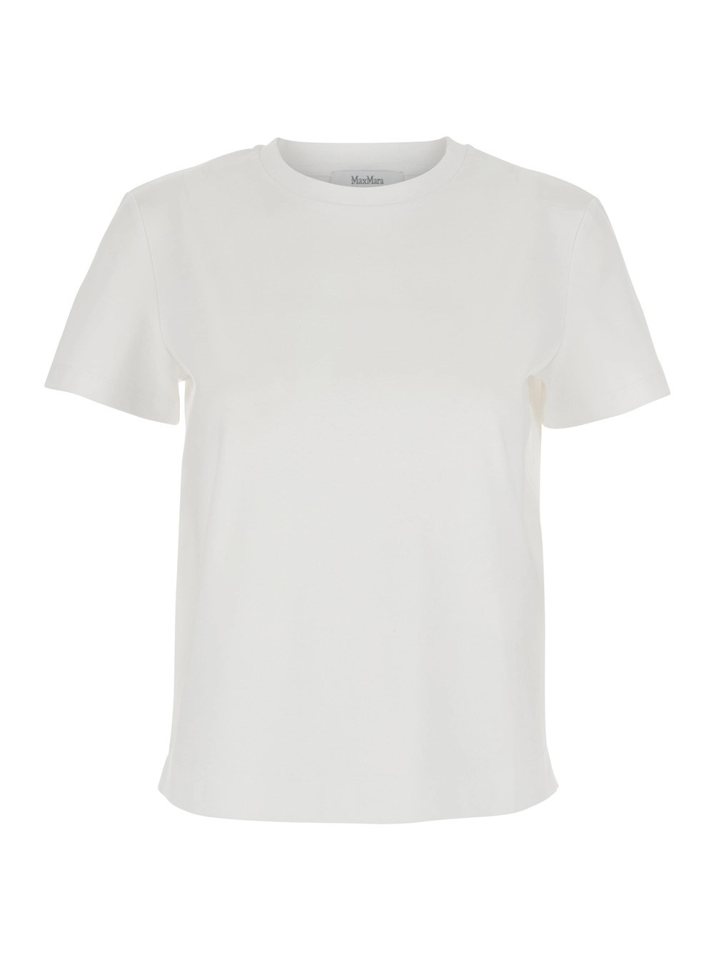 Max Mara Pure T-Shirt 'Donata' con Logo Ricamato sul Retro in Cotone Bianco Donna