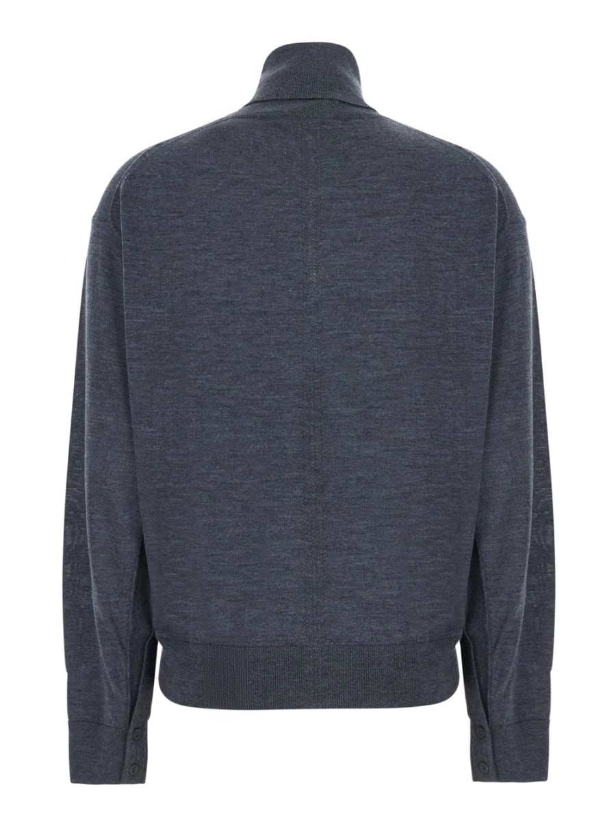 Semicouture Maglia 'FREDA' con scollo a V in lana vergine grigia per donna, view 2