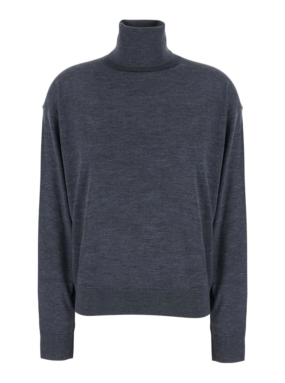 Semicouture Maglia 'FREDA' con scollo a V in lana vergine grigia per donna