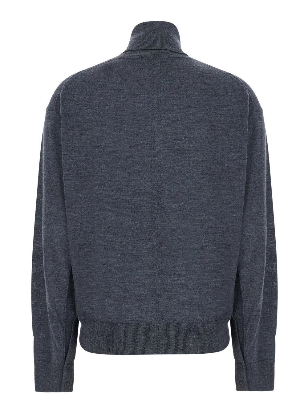 Semicouture Maglia 'FREDA' con scollo a V in lana vergine grigia per donna, view 2