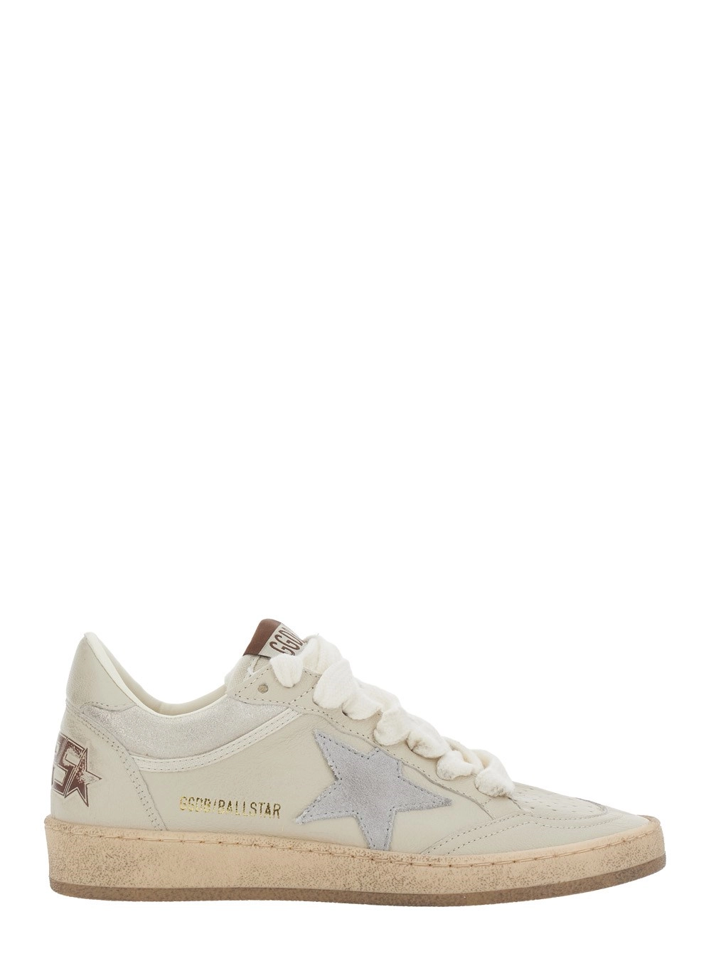 Golden Goose Sneakers 'Ballstar' Low Top con Patch a stella sul lato e patch logo sulla linguettai n pelle beige donna