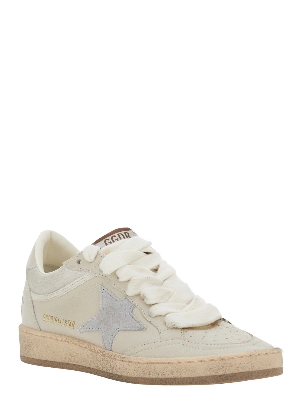 Golden Goose Sneakers 'Ballstar' Low Top con Patch a stella sul lato e patch logo sulla linguettai n pelle beige donna, view 2