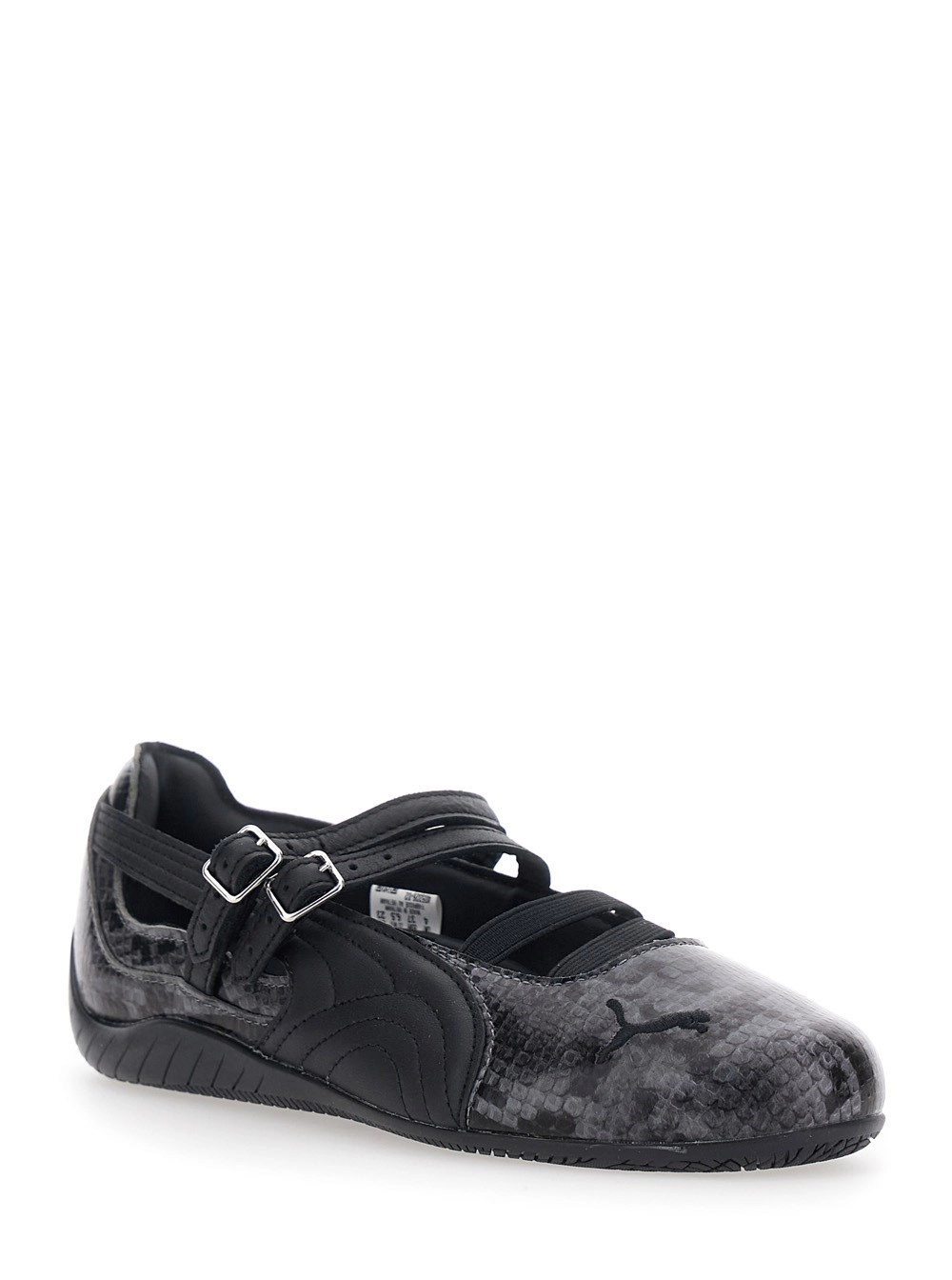 Puma Ballerine 'SPEEDCAT' Grigio con Stampa a Serpente in Pelle Donna, view 2