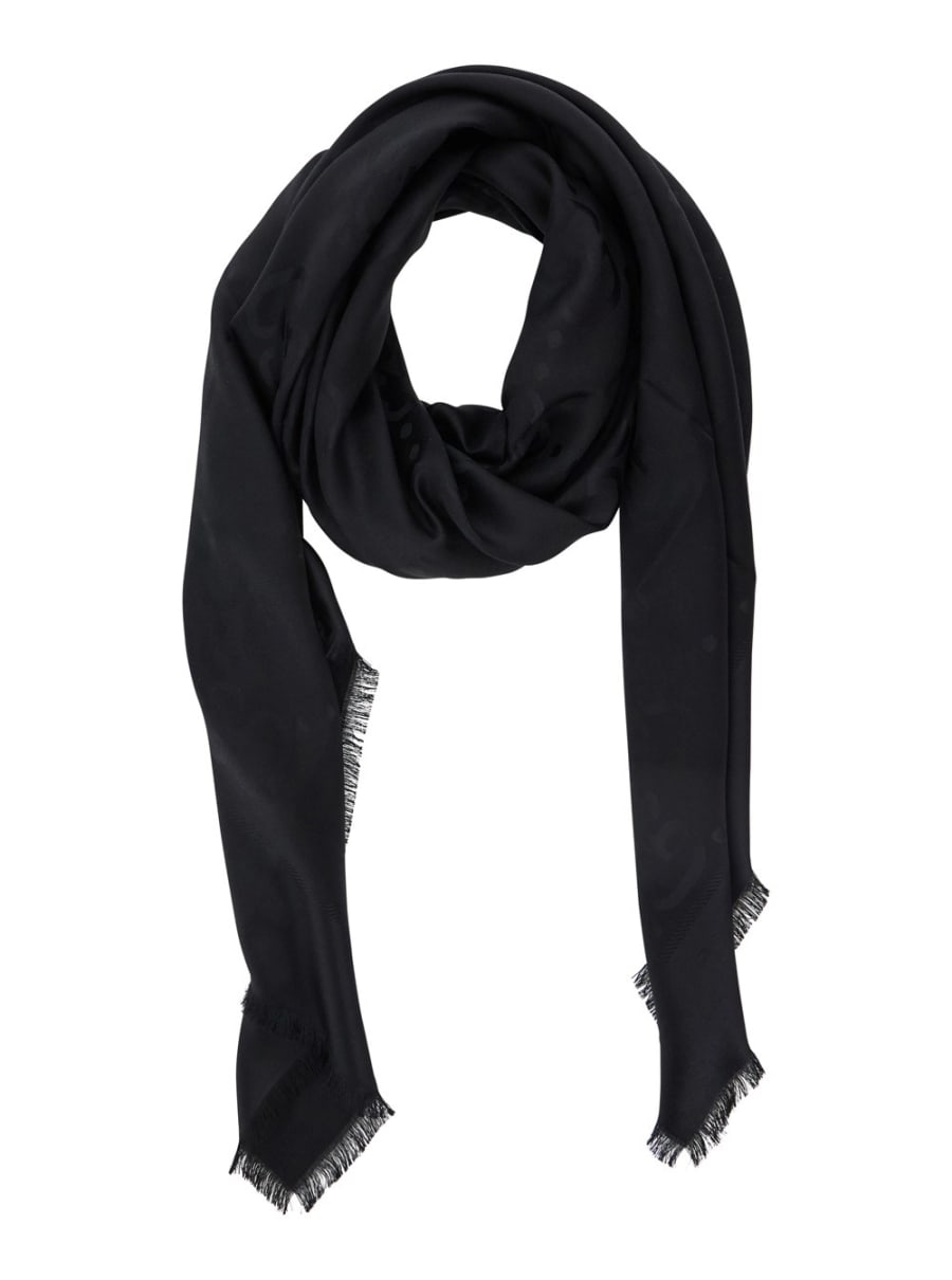 Gucci Foulard con Motivo GG All-Over in Lana Nera Donna, view 2