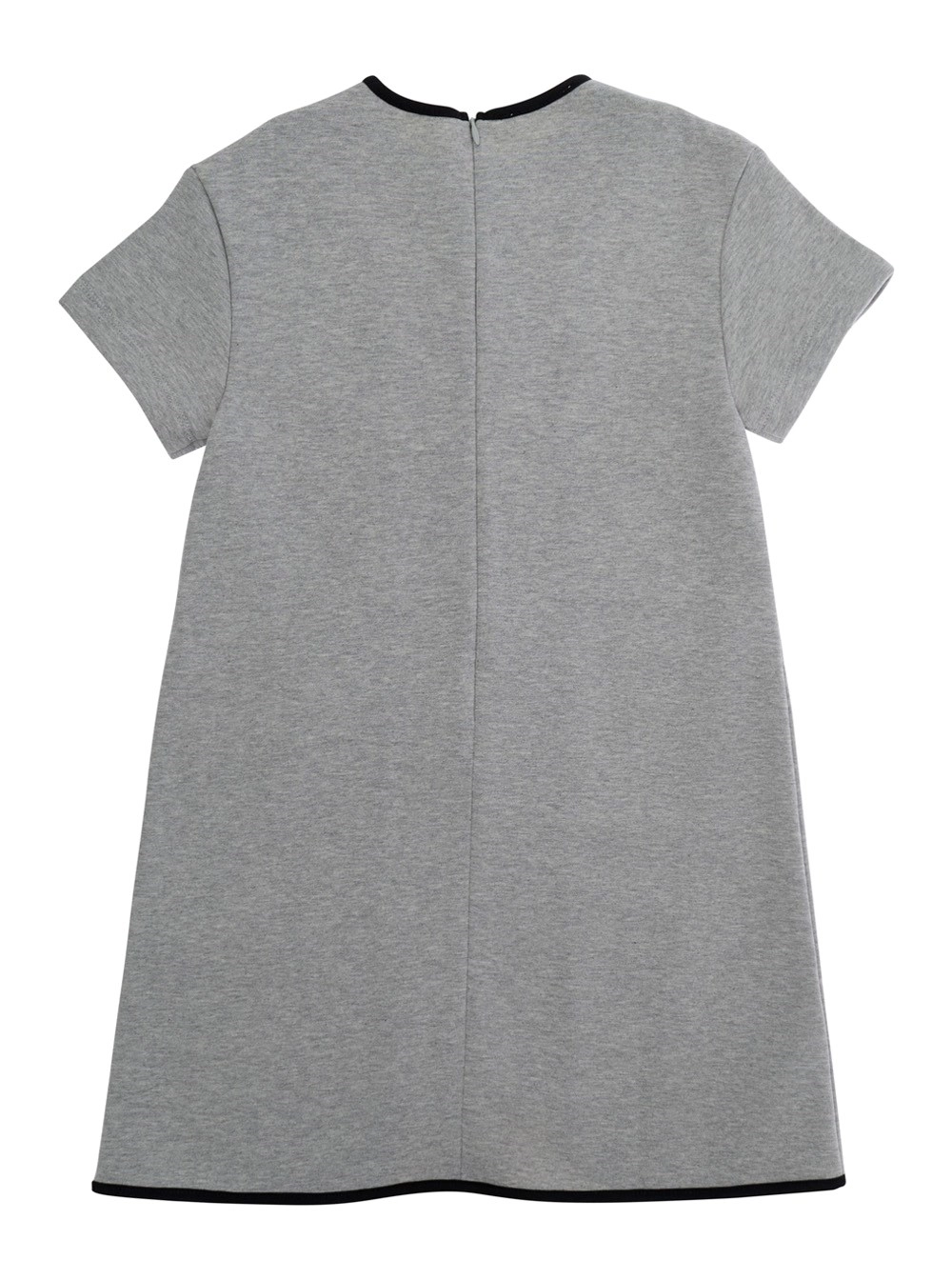 Marni kids Abito Girocollo con Dettagli a Contrasto sul Fronte e Logo Lettering sul Fronte in Cotone grigio Bambina, view 2