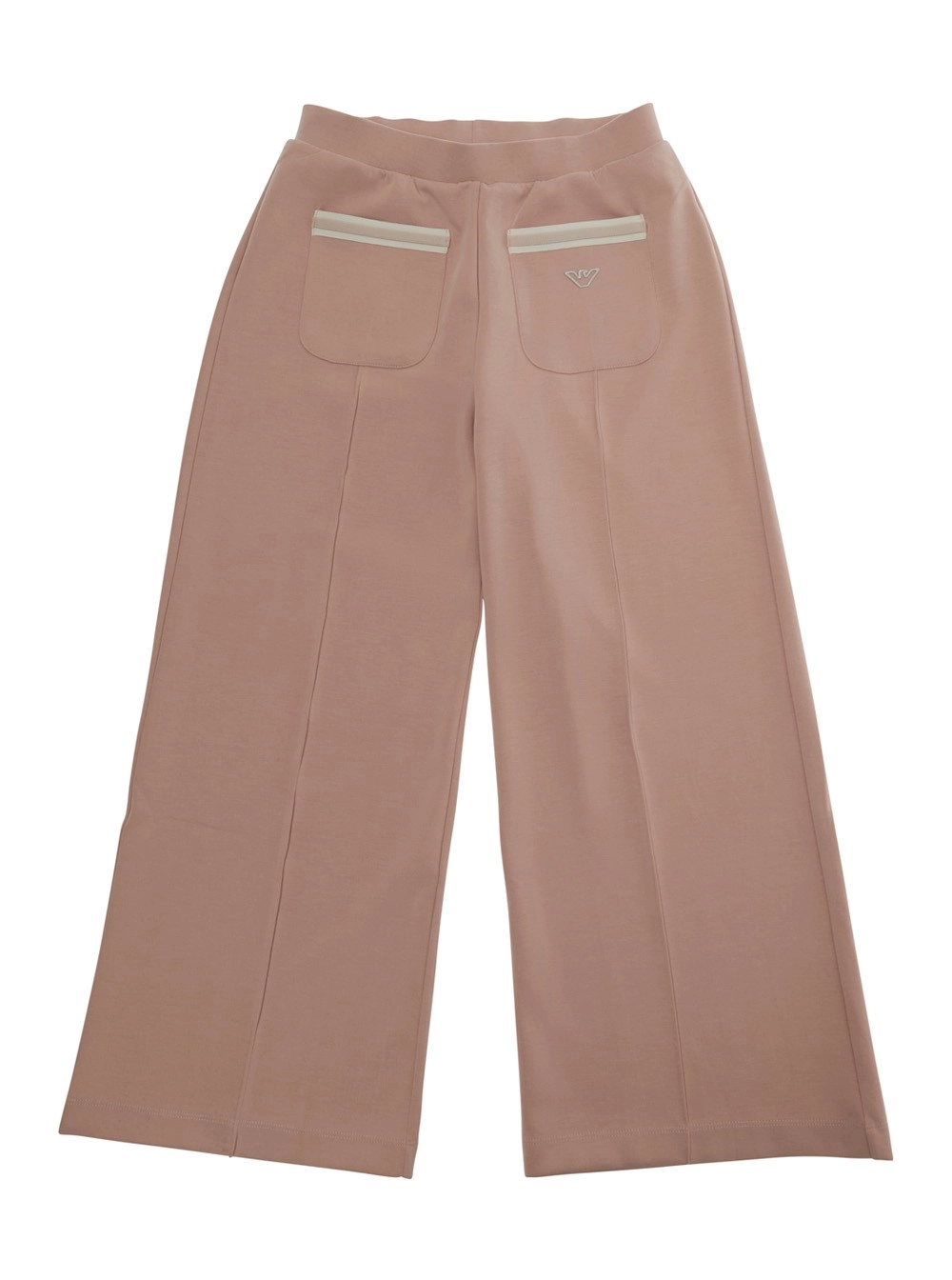 Emporio armani kids Pantaloni con due tasche applicate e ricamo logo sulla tasca in tessuto tecnico rosa bambina