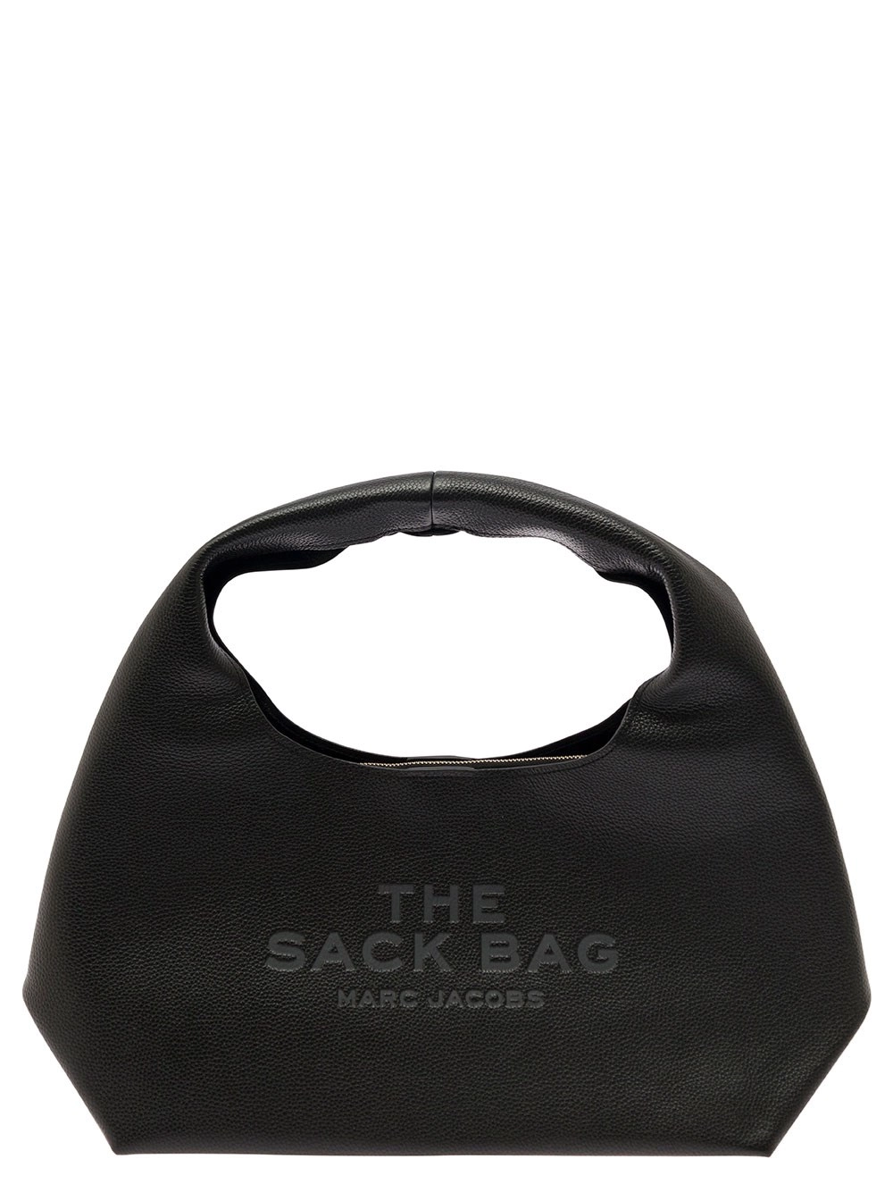 Marc Jacobs Borsa a Spalla 'The Sack' con Logo Impresso in Pelle Martellata Nera Donna