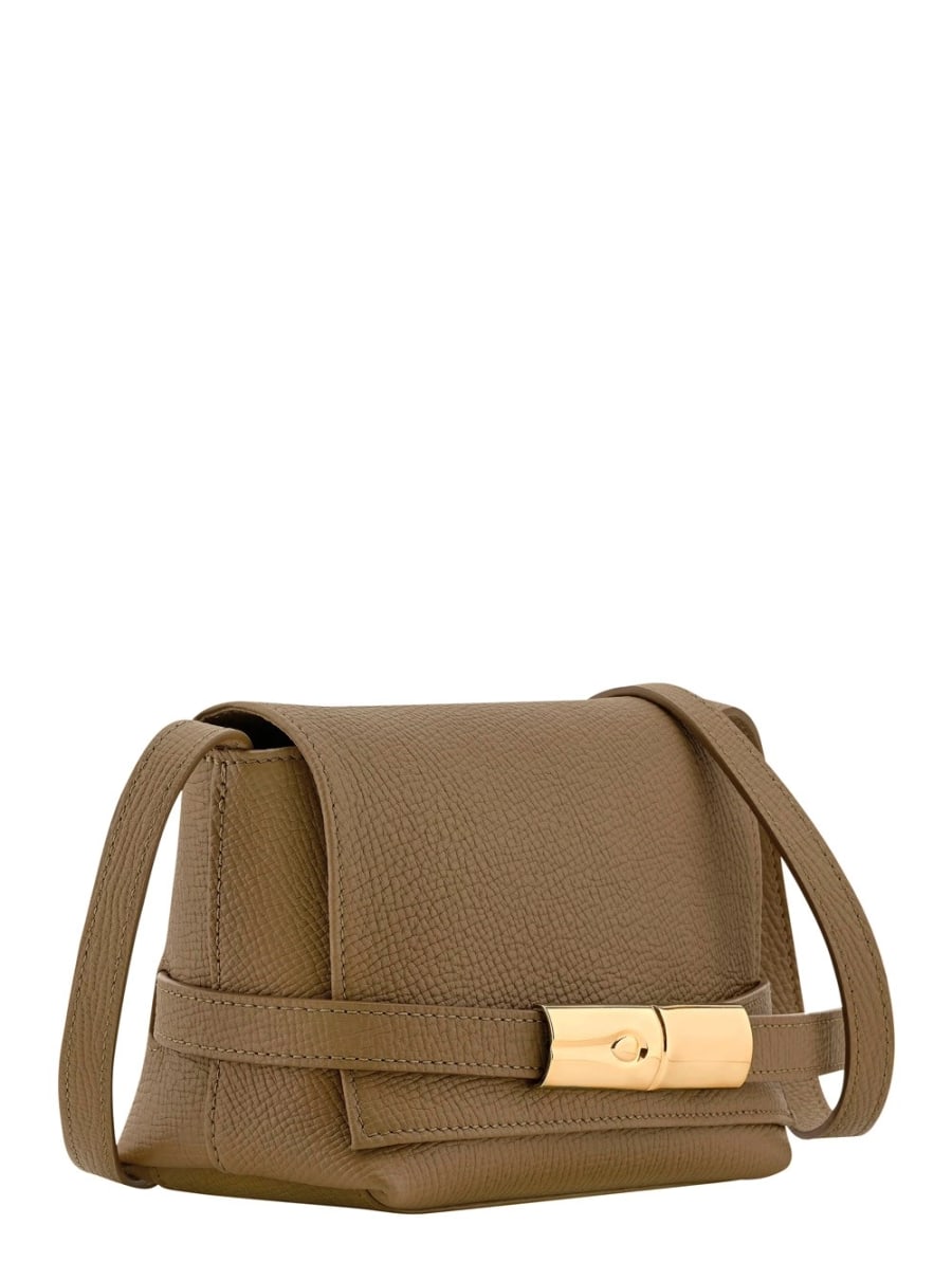 Longchamp Borsa a Tracolla 'Le Smart Flow' con Placca sul Fronte e Tracolla Regolabile in Pelle Verde Donna, view 2