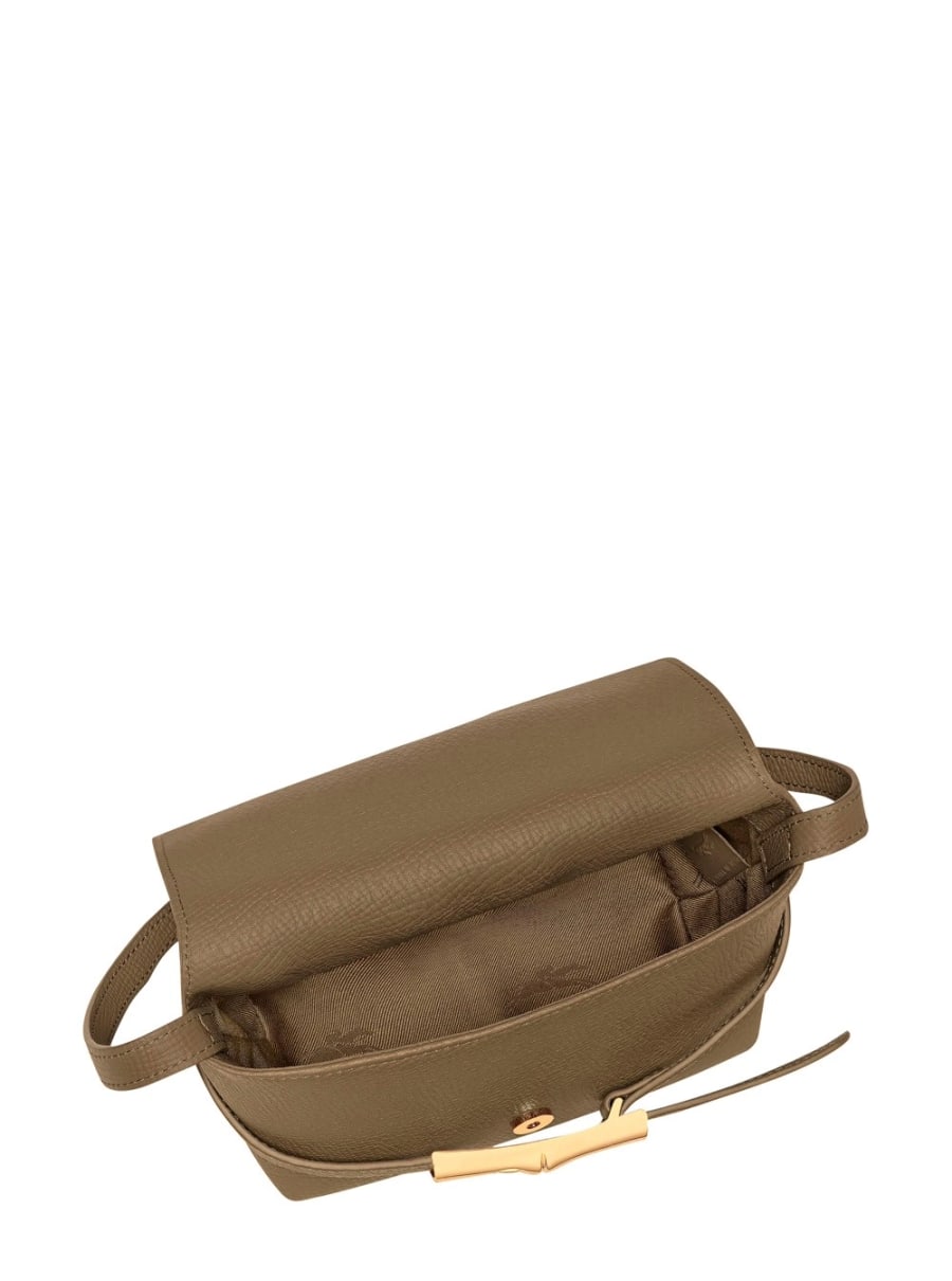 Longchamp Borsa a Tracolla 'Le Smart Flow' con Placca sul Fronte e Tracolla Regolabile in Pelle Verde Donna, view 4