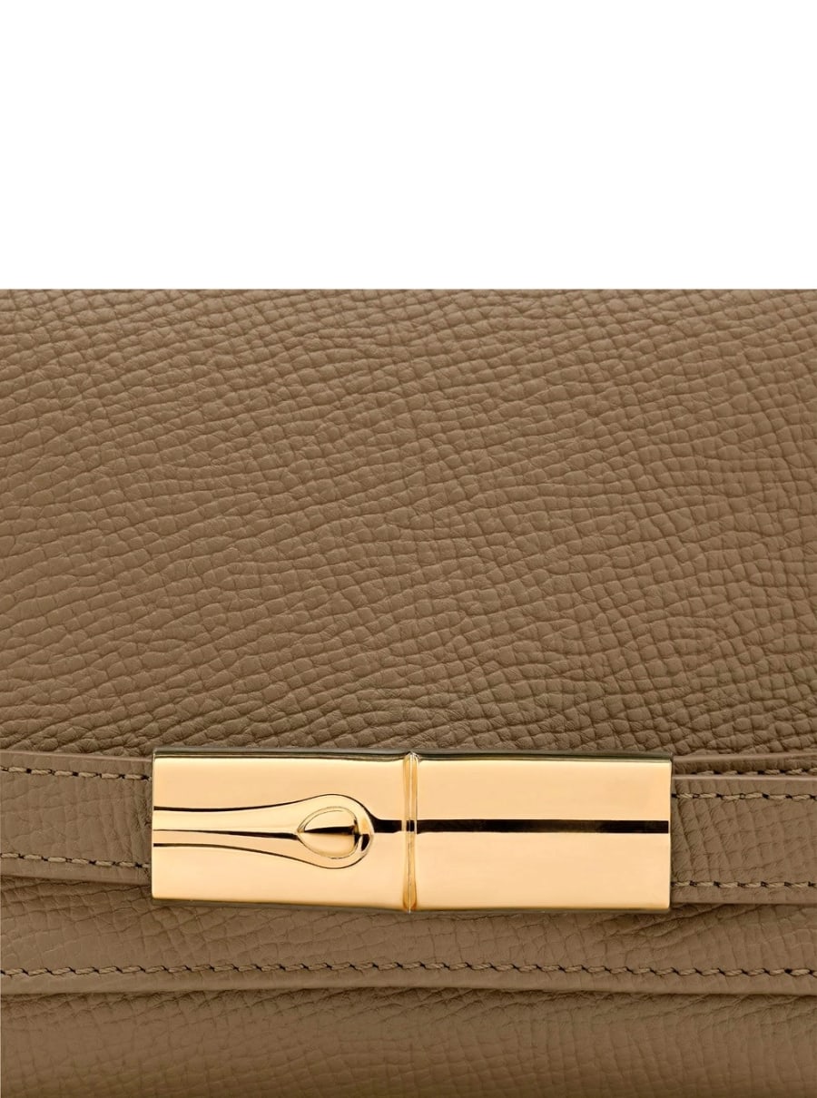 Longchamp Borsa a Tracolla 'Le Smart Flow' con Placca sul Fronte e Tracolla Regolabile in Pelle Verde Donna, view 5
