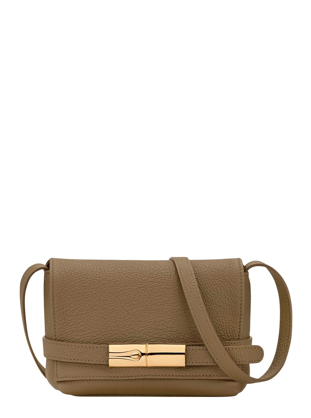 Longchamp Borsa a Tracolla 'Le Smart Flow' con Placca sul Fronte e Tracolla Regolabile in Pelle Verde Donna