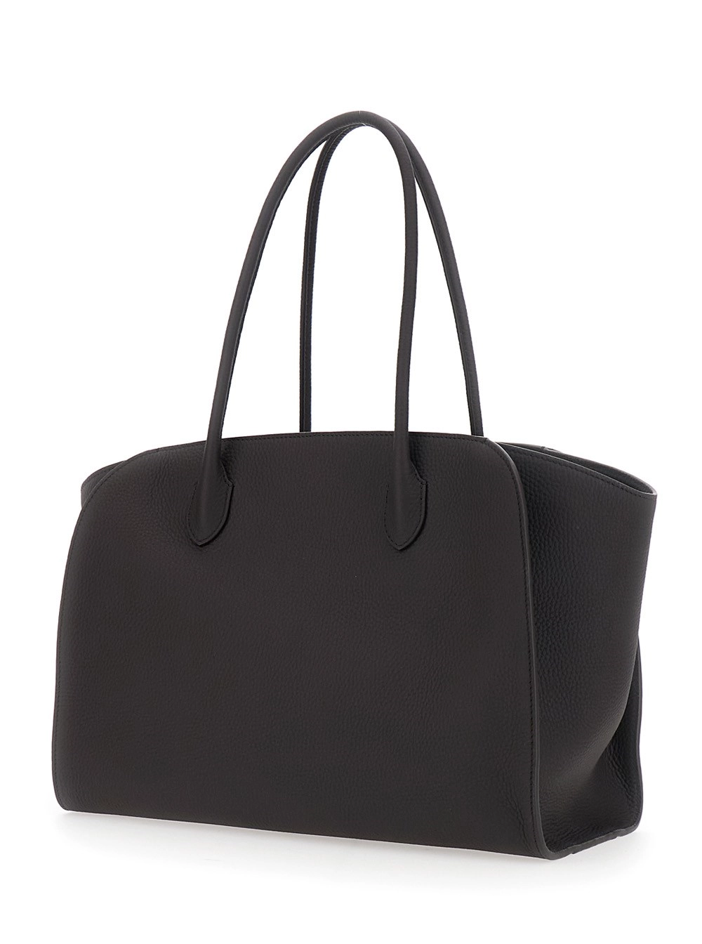 The Row Borsa a Spalla 'Marlo 14' con due manici superiori in pelle nera donna, view 2