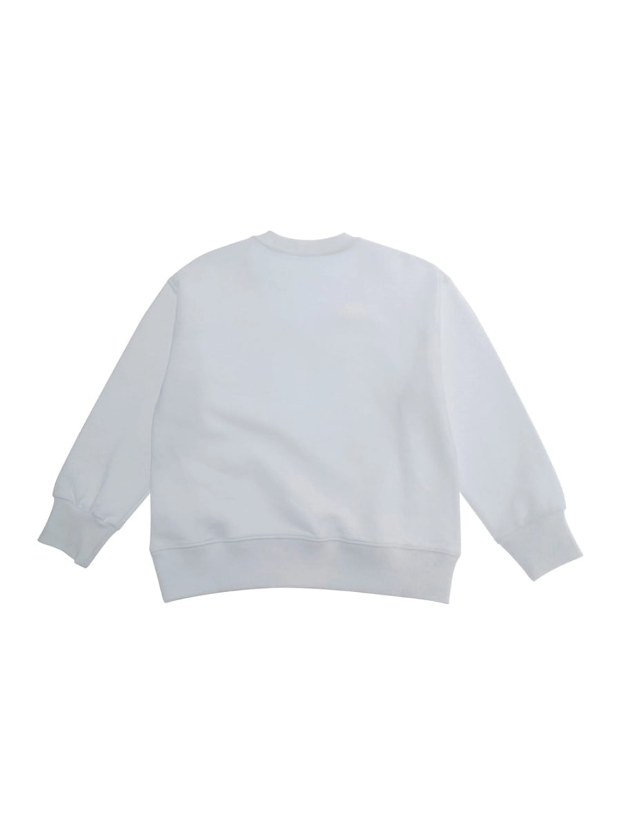 Mm6 maison margiela kids Felpa Girocollo con Logo Numerico sul Fronte in Cotone Bianca Bambino, view 2