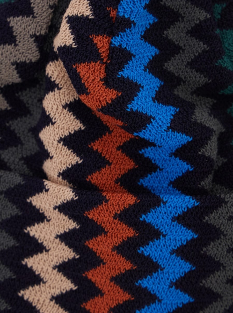 Missoni Berretto con tesa con risvolto e motivo ZigZag in misto lana nero uomo, view 3