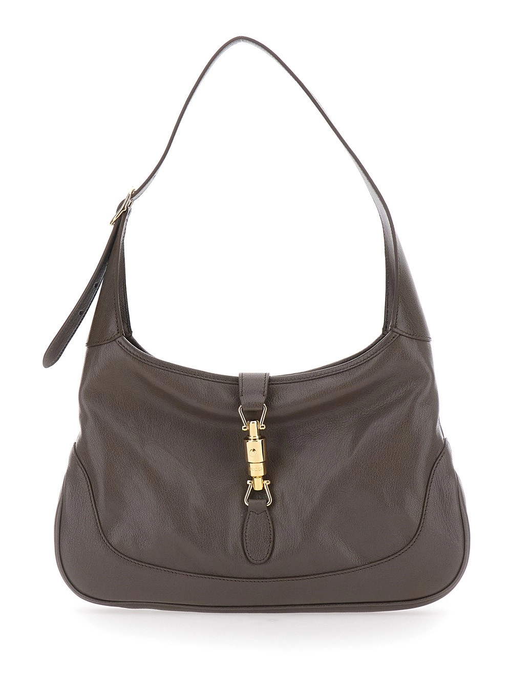 Gucci Borsa a Spalla 'Jackie 1961' con Chiusura  a Pistone e Tracolla Regolabile in Pelle Marrone Donna