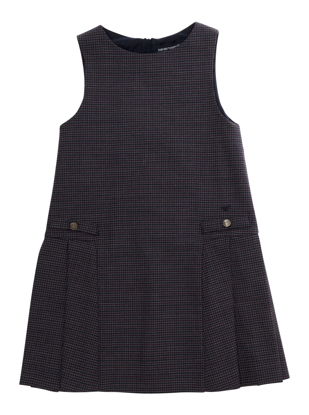 Emporio armani kids Abito con scollo rotondo e motivo a righe in tessuto grigio bambina